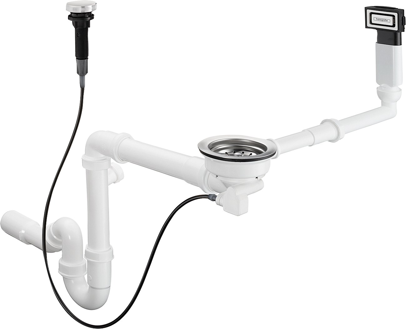 Сифон для кухонной мойки, слив-перелив, хром Hansgrohe 43937000