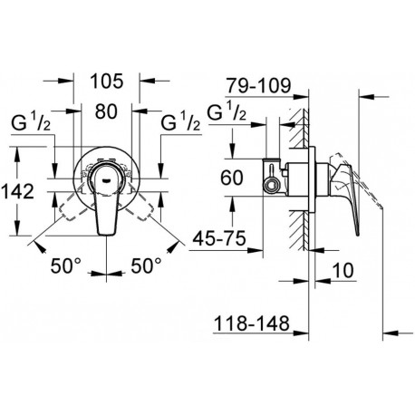 Смеситель для душа GROHE 29046000 BauFlow