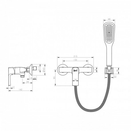 Смеситель для душа LEMARK LM 7203 BL URSUS (Чехия)