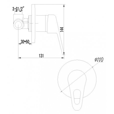 Смеситель для душа встраиваемый LEMARK LM 4123 C LUNA (Чехия)