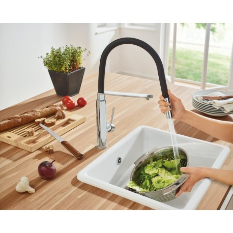 Смеситель для кухни GROHE 31491000 Concetto Professional с гибким изливом BLACK