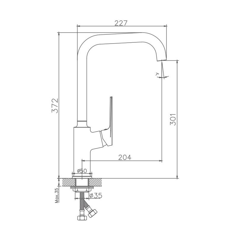 Смеситель для кухни Haiba HB 70533-3, пепельный