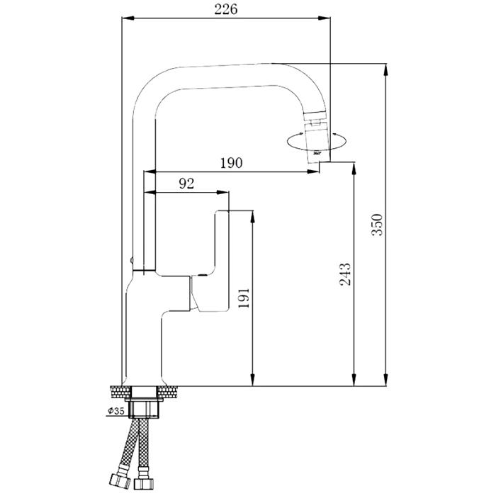 Смеситель для кухни HAIBA HB70814 хром