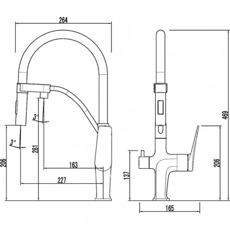 Смеситель для кухни Lemark Bronx с гибким изливом, под фильтр, черный LM 3761 BLR