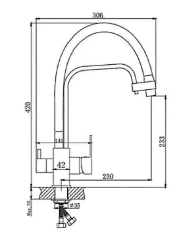 СМЕСИТЕЛЬ ДЛЯ КУХНИ С ГИБКИМ ИЗЛИВОМ HAIBA HB615 HB 76615