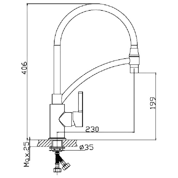 Смеситель для кухни с гибким изливом Haiba HB644-7