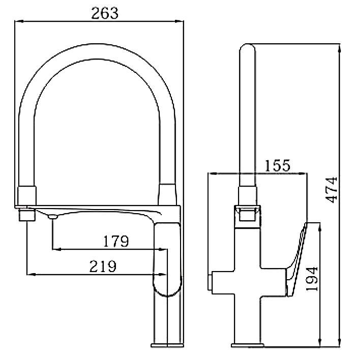 Смеситель для кухни с гибким изливом Haiba HB816
