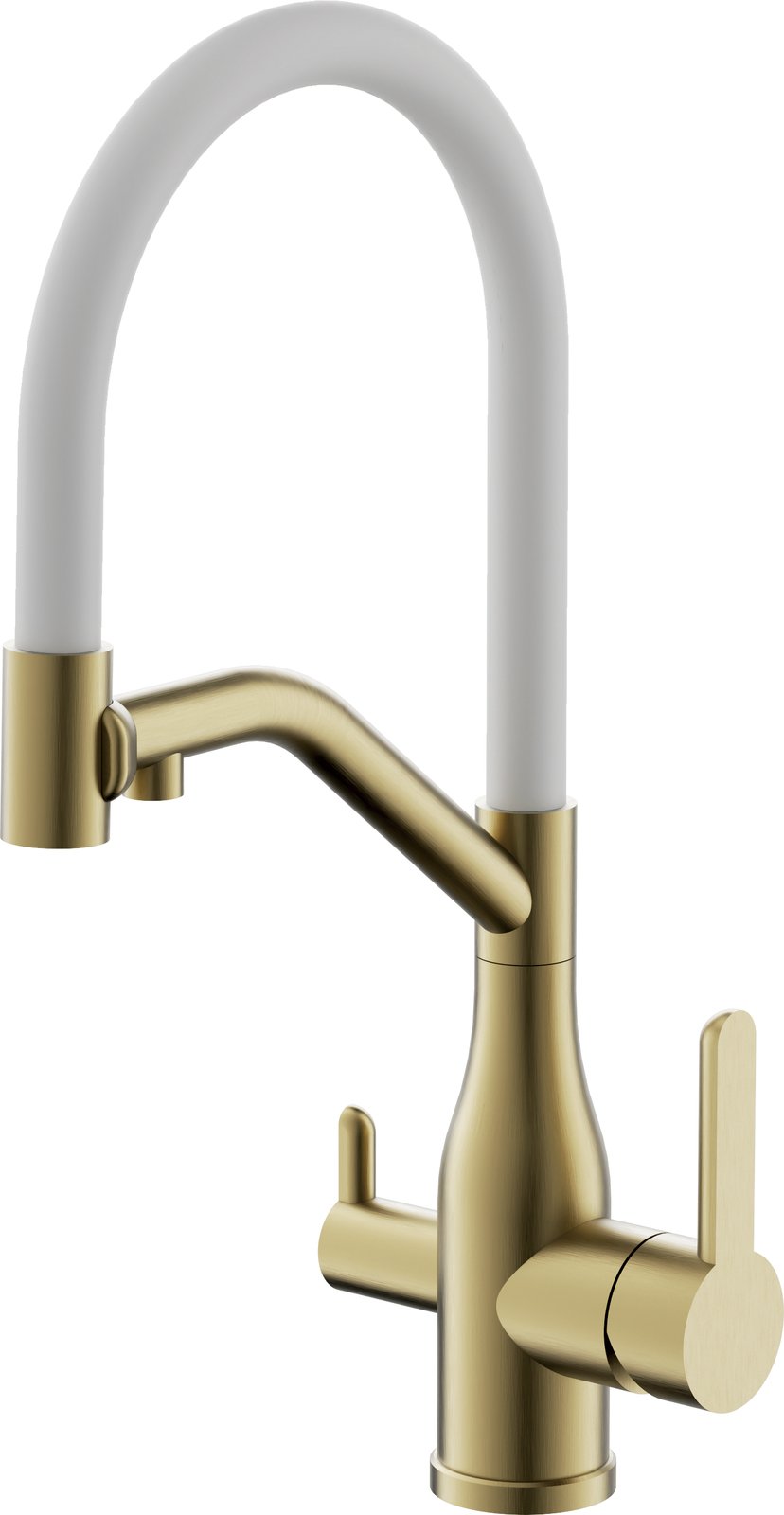 Смеситель для кухни с подключением фильтра BELZ B78815-5 нержавеющая сталь, брашированное золото