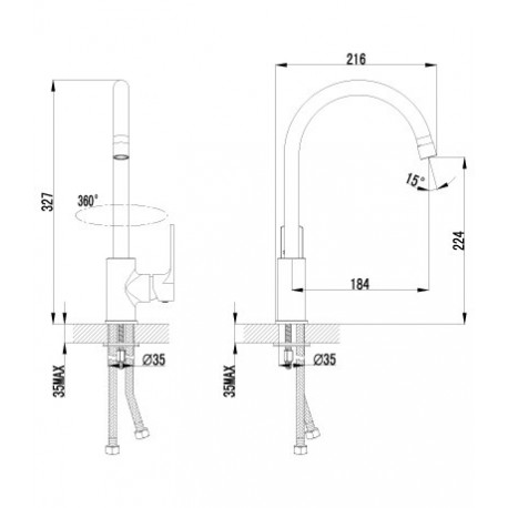 Смеситель для кухни с поворотным изливом LEMARK LM 1505 C plus GRACE (Чехия)
