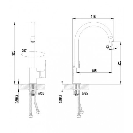 Смеситель для кухни с поворотным изливом LEMARK LM 1605 C plus FACTOR (Чехия)