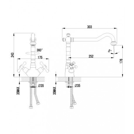 Смеситель для кухни с поворотным изливом LEMARK LM 2109 C plus STANDARD (Чехия)
