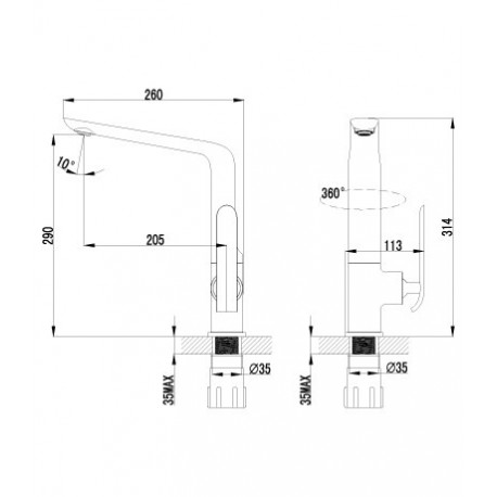 Смеситель для кухни с поворотным изливом LEMARK LM 4905 CW MELANGE (Чехия)