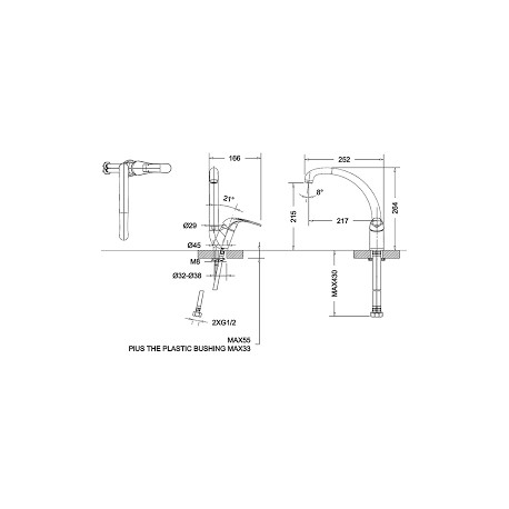Смеситель для кухни с высоким поворотным изливом BRAVAT F 7135188 CP-1-RUS FIT (BY DEITSCHE)