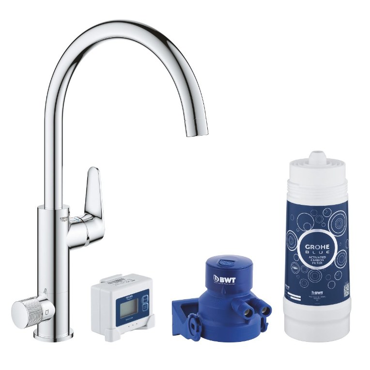 Смеситель для мойки GROHE Blue Pure BauCurve комплект, хром 30581000