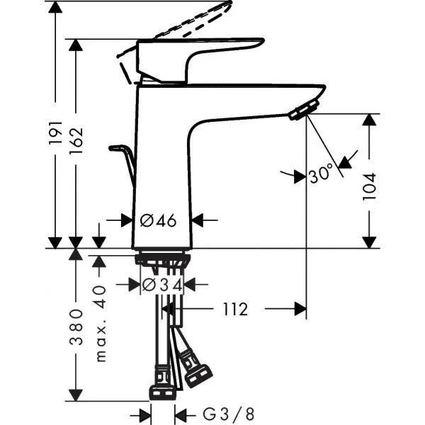 Смеситель для раковины 110, белый Hansgrohe Talis New 71710700