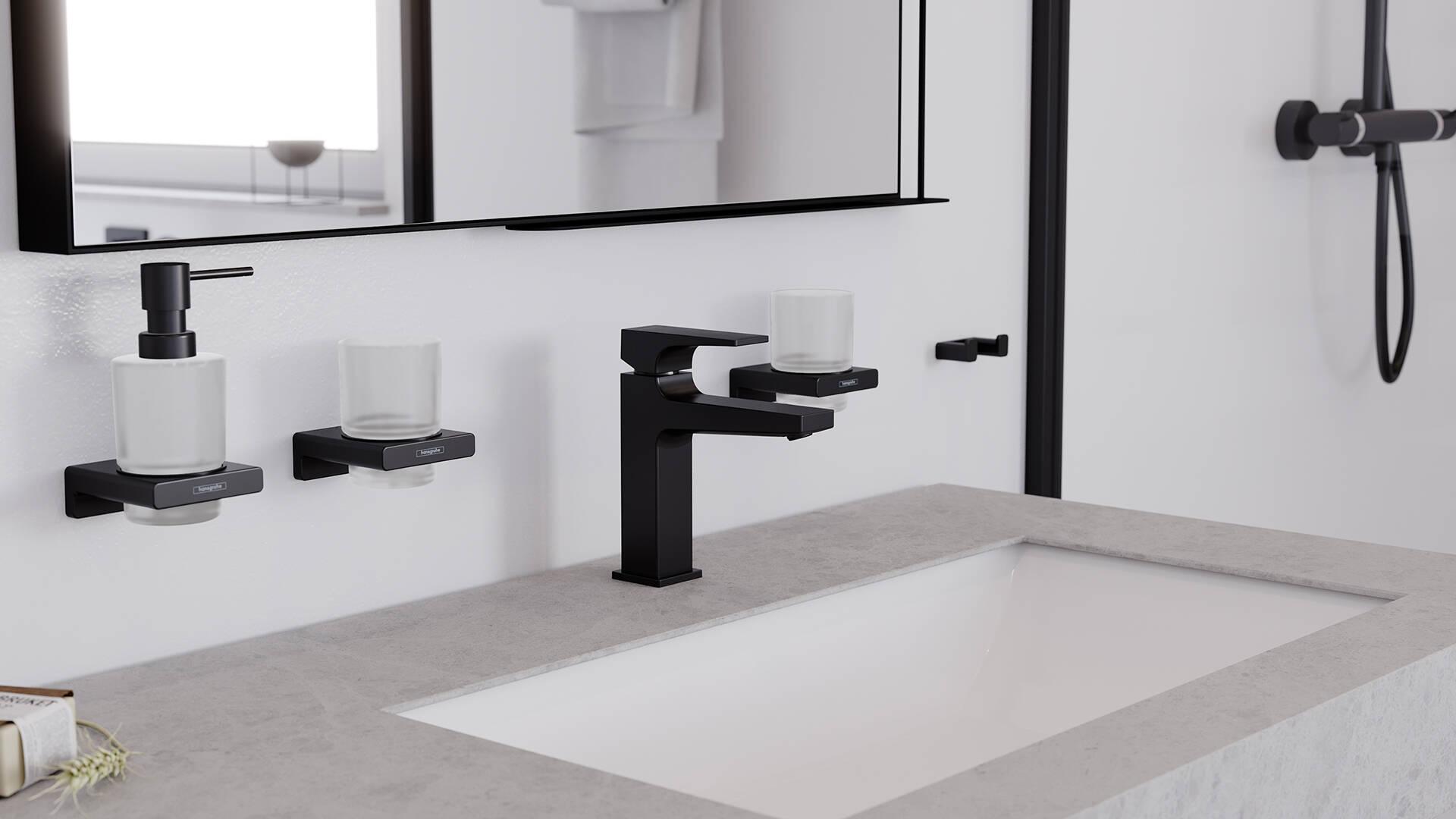 Смеситель для раковины 110, с донным клапаном, черный Hansgrohe Metropol 32507670