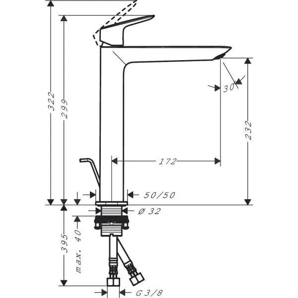 Смеситель для раковины 240, хром Hansgrohe Logis 71257000