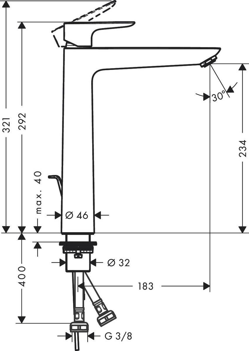 Смеситель для раковины 240, золото Hansgrohe Talis E 71716990