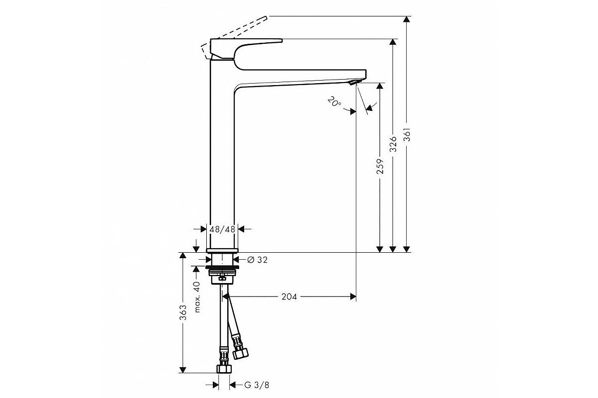 Смеситель для раковины 260, с донным клапаном, золото Hansgrohe Metropol 32512990