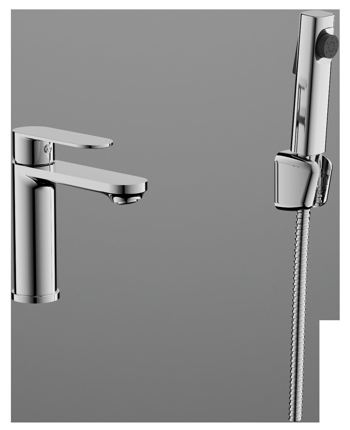 Смеситель для раковины BELZ B12713 с гигиенической лейкой латунь, хром