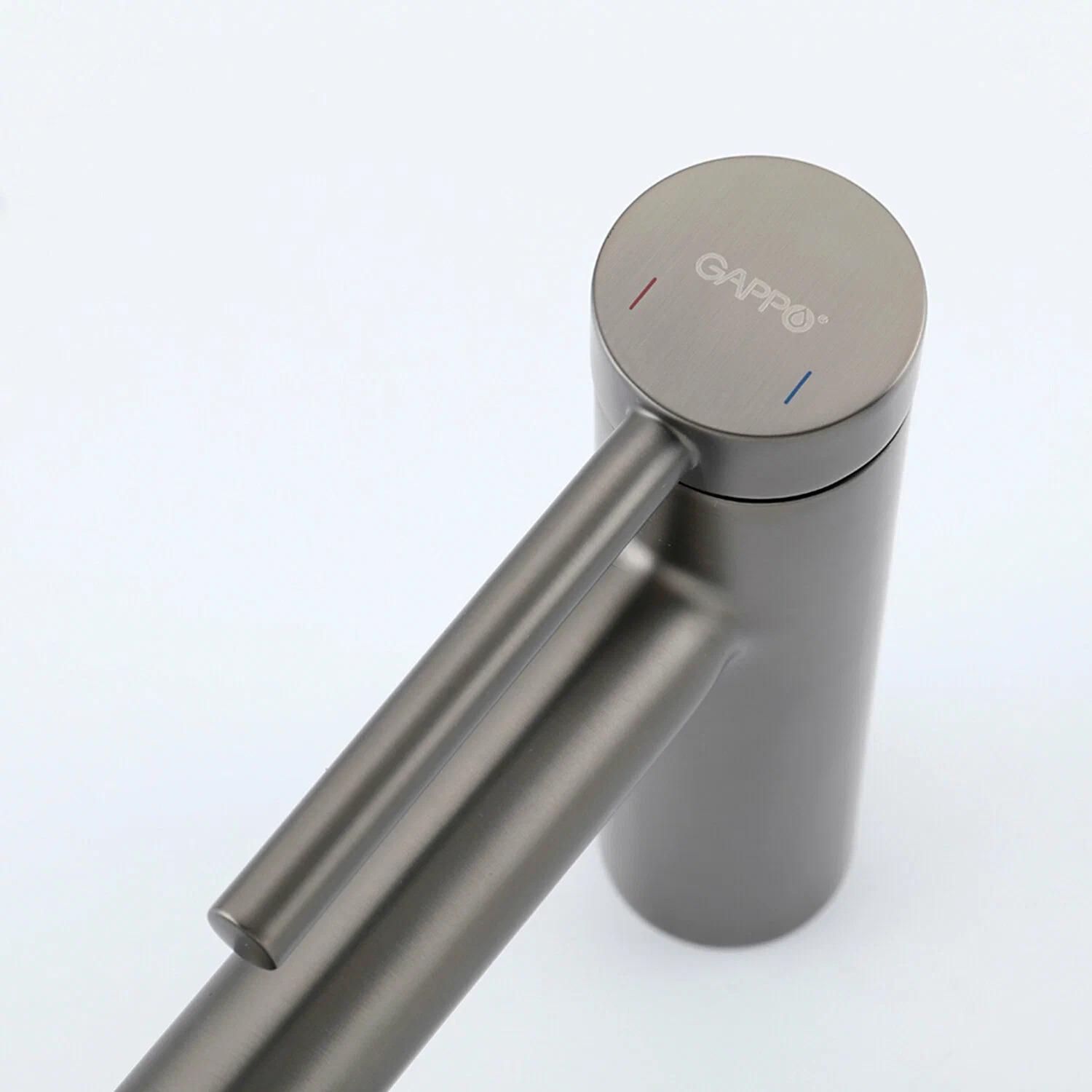 Смеситель для раковины Gappo G1006-9 оружейная сталь