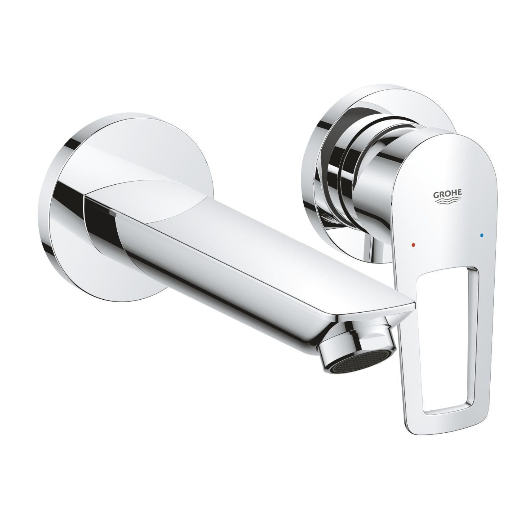 Смеситель для раковины GROHE Bauloop на два отверстия, готовый комплект, хром 20289001