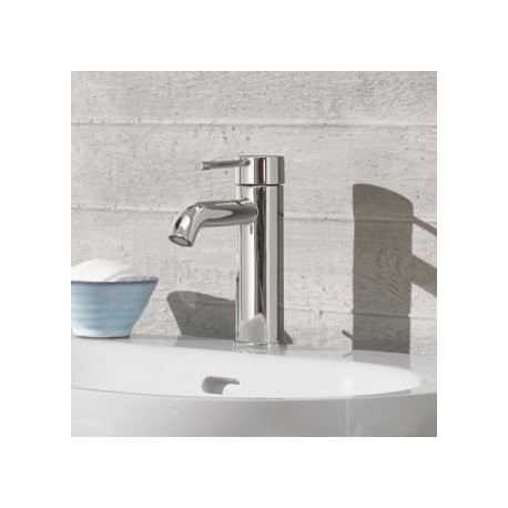 Смеситель для раковины GROHE Essence+ с низким изливом и донным клапаном, хром 23589001