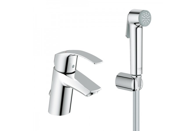 Смеситель для раковины с гигиеническим душем Grohe Eurosmart 23124002
