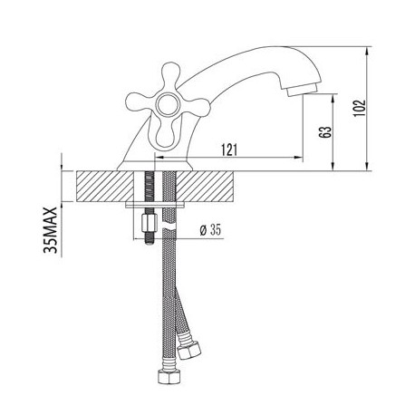 Смеситель для умывальника монолитный LEMARK LM 2106 C STANDARD (Чехия)
