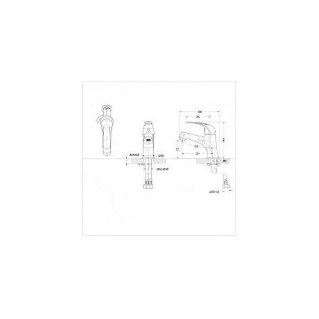 Смеситель для ванной комнаты на раковину BRAVAT F 1135188 CP-RUS FIT (BY DEITSCHE)