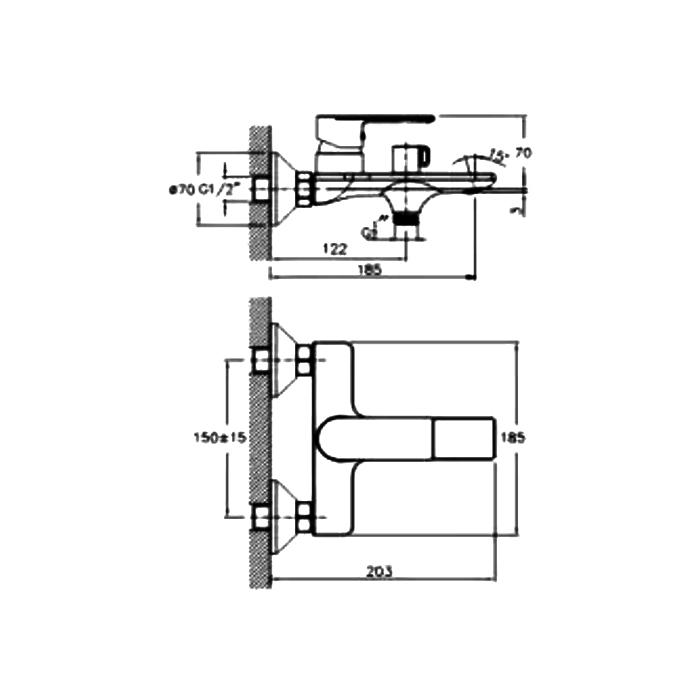 СМЕСИТЕЛЬ ДЛЯ ВАННЫ HAIBA HB505-3 HB 60505-3