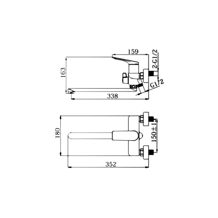 СМЕСИТЕЛЬ ДЛЯ ВАННЫ HAIBA HB816-3 HB 22816-3