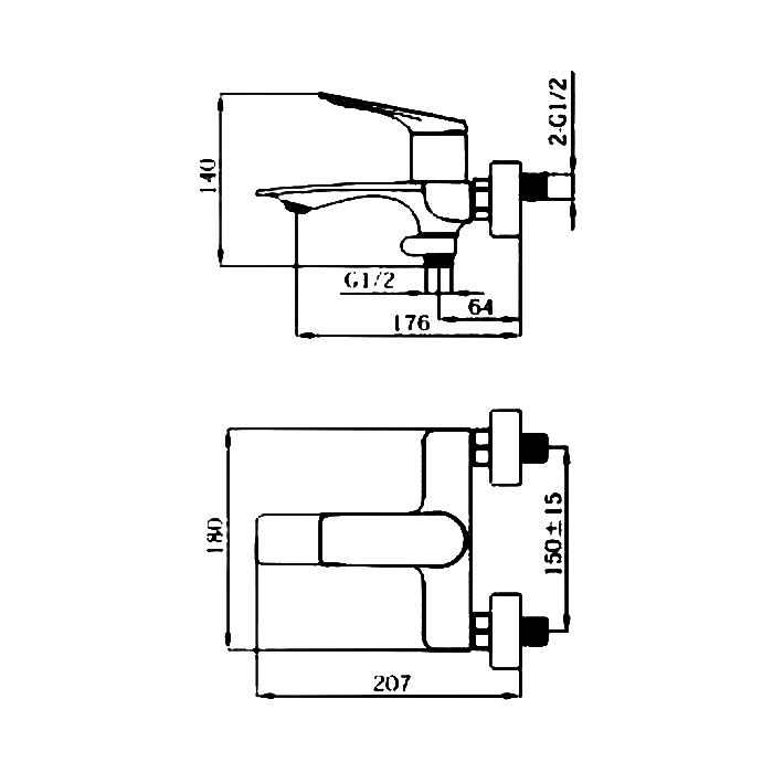 Смеситель для ванны Haiba HB816-7 HB60816-7