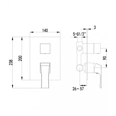 Смеситель для ванны и душа встраиваемый LEMARK LM 4527 C UNIT (Чехия)