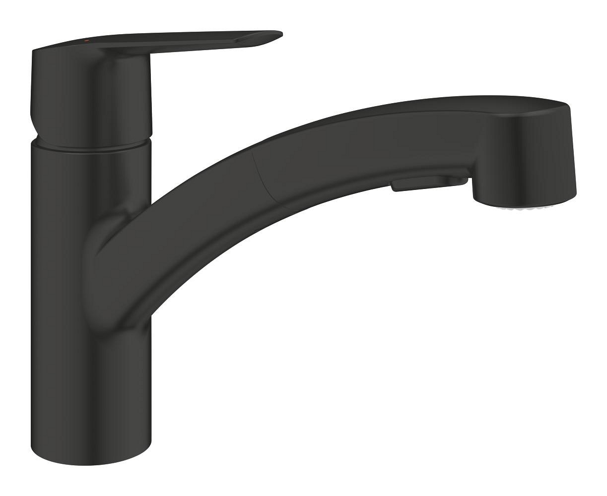 Смеситель для кухни, с выдвижным изливом, черный Grohe QuickFix Start 303072431