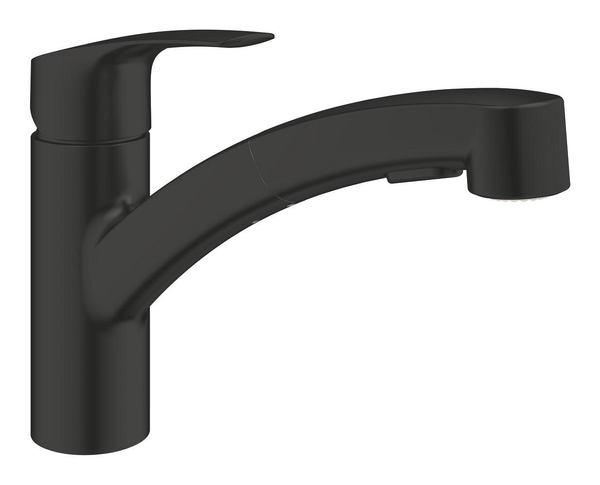 Смеситель для кухни, выдвижной излив, черный Grohe Eurosmart 303052431