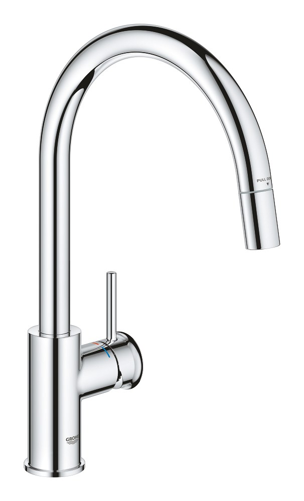 Смеситель для кухни, выдвижной излив, хром Grohe BauClassic 30573000