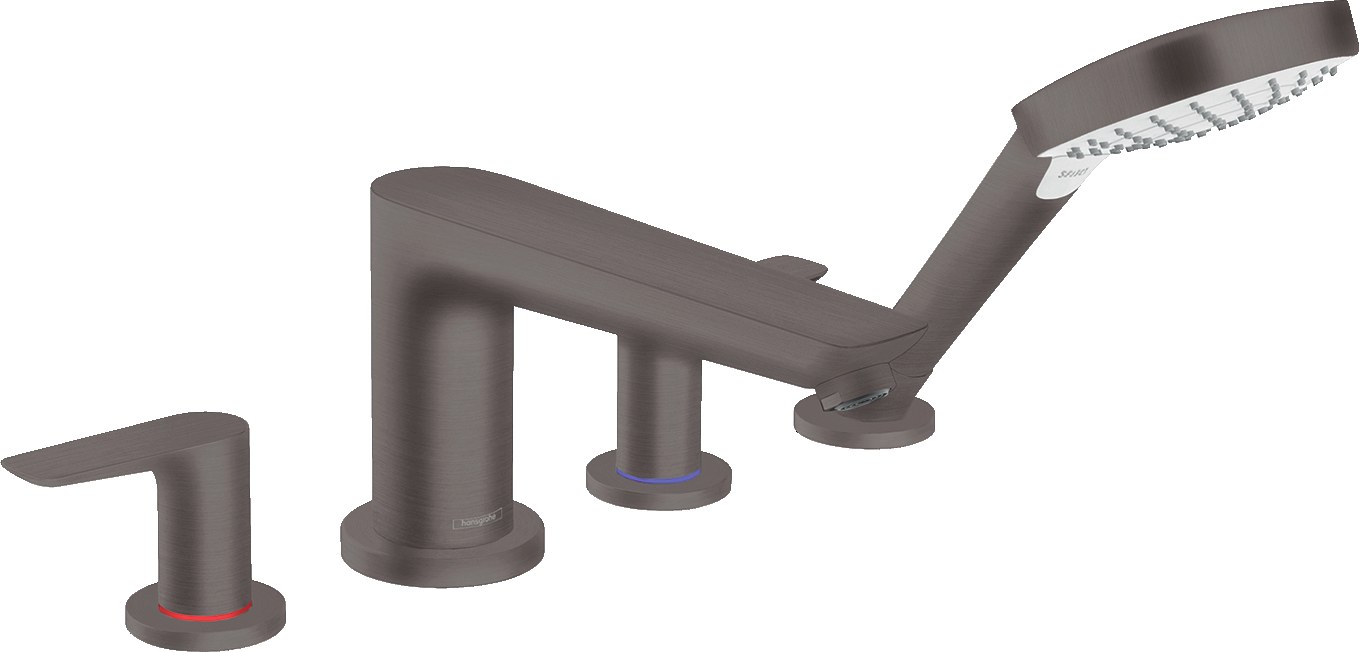 Смеситель для ванны с душем, шлифованный черный хром Hansgrohe Talis E 71748340