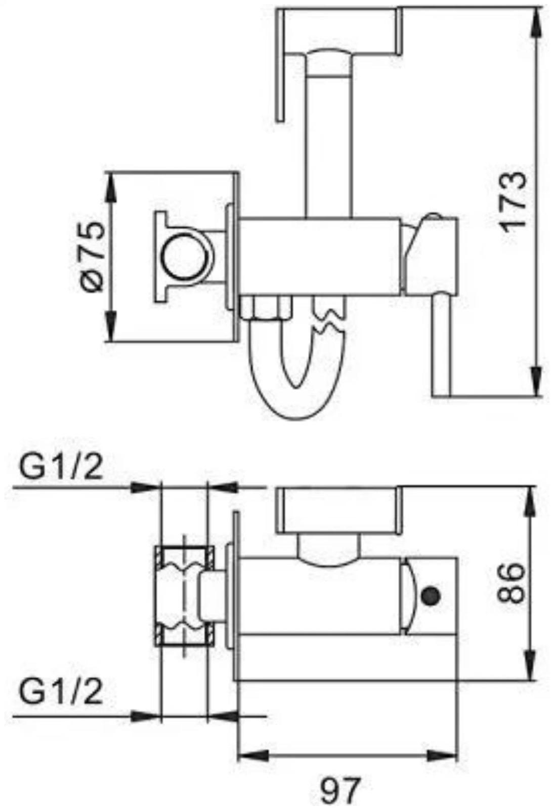 Смеситель Frap с гигиеническим душем F 7504-9 оружейная сталь