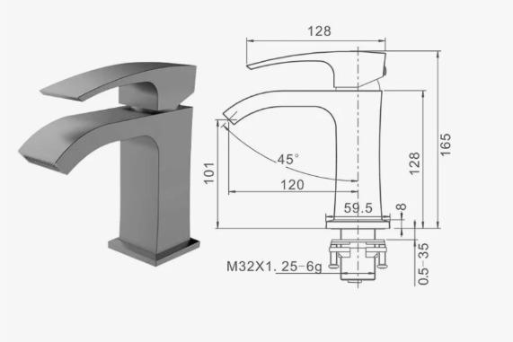 Смеситель GAPPO для раковины G1007-9 Оружейная Сталь