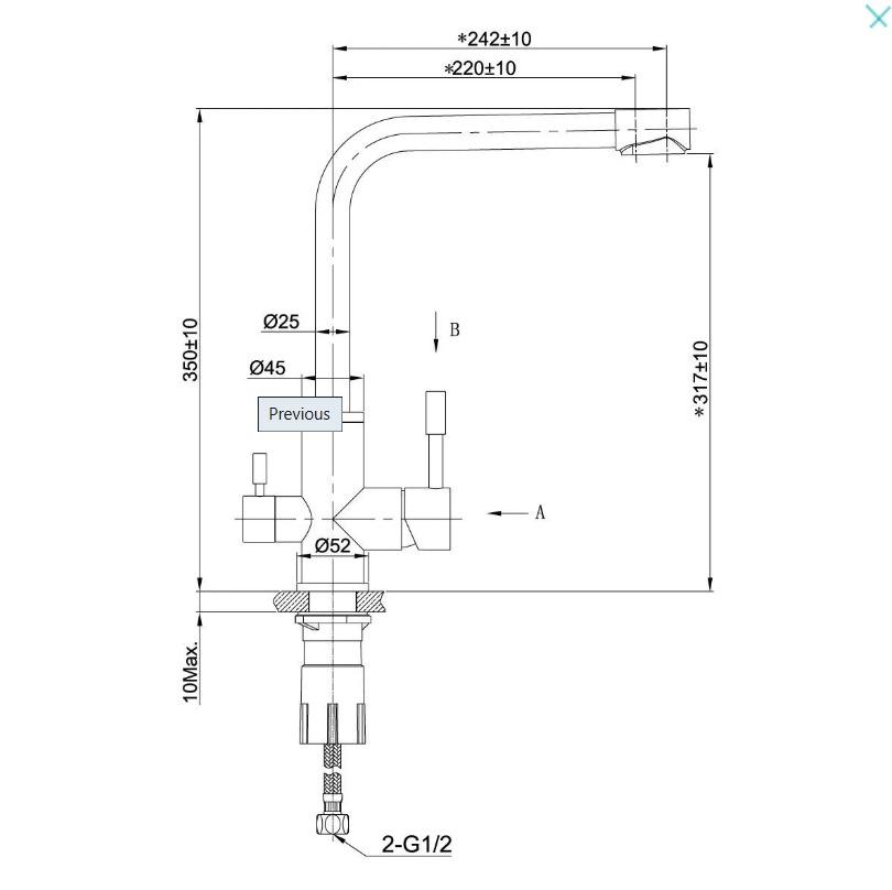 Смеситель Lemark Expert LM 5061 GMN для кухни с подключением к фильтру с питьевой водой