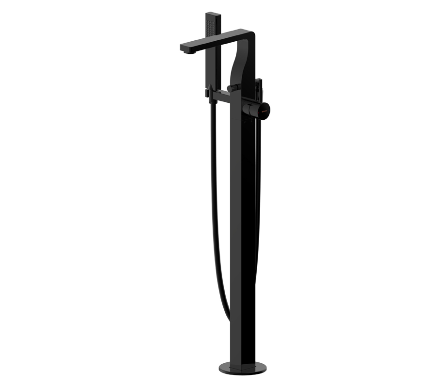 Смеситель напольный для ванны Bravat Arc черный F 66061 K-B3-ENG