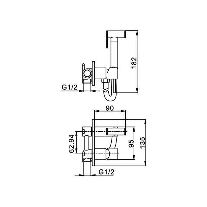 СМЕСИТЕЛЬ С ГИГИЕНИЧЕСКИМ ДУШЕМ HAIBA HB15-7 HB 5515-7
