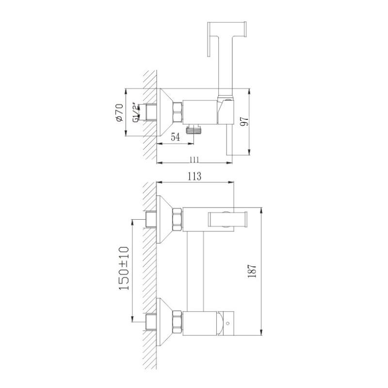 Смеситель с гигиеническим душем HAIBA HB5517-8 белый