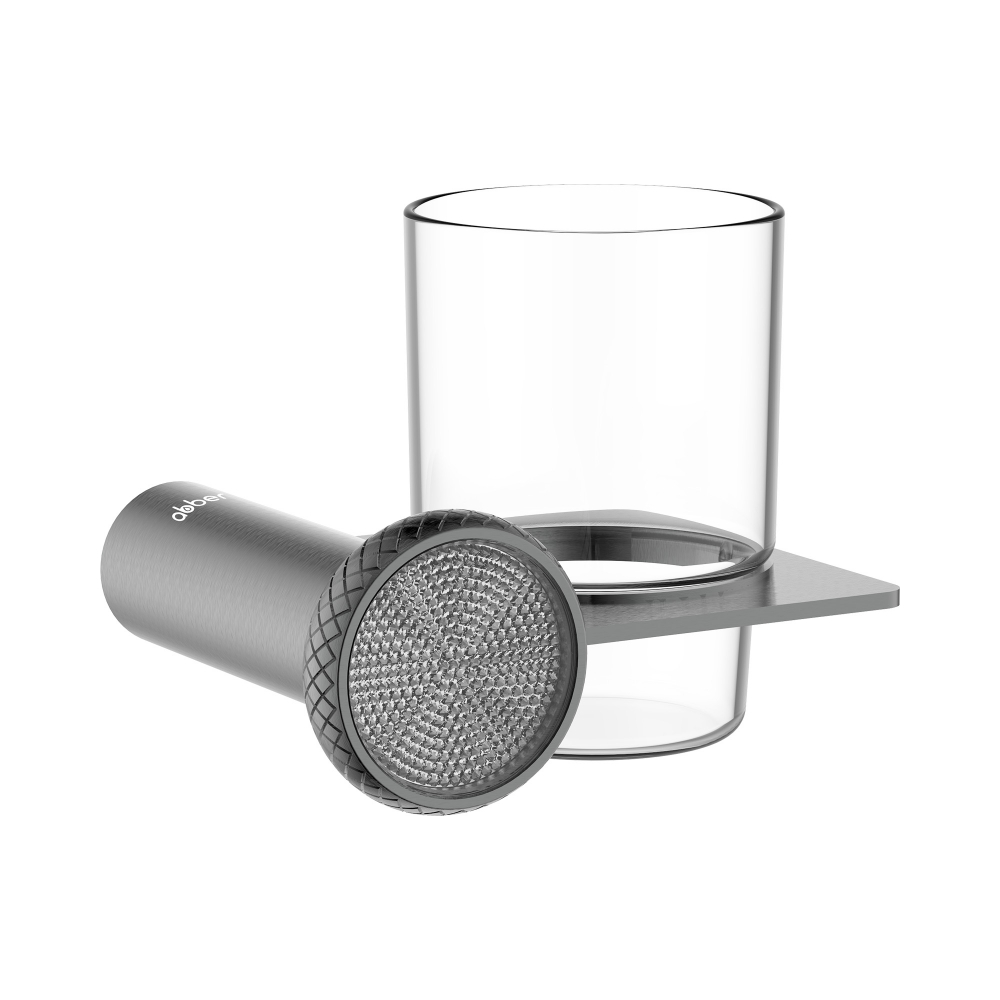 Стакан для зубных щеток с держателем ABBER Glanz AA1H60GM, оружейная сталь