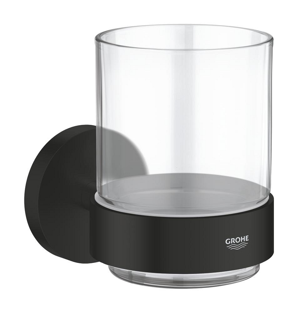 Стакан с держателем, черный Grohe Essentials 1022562430
