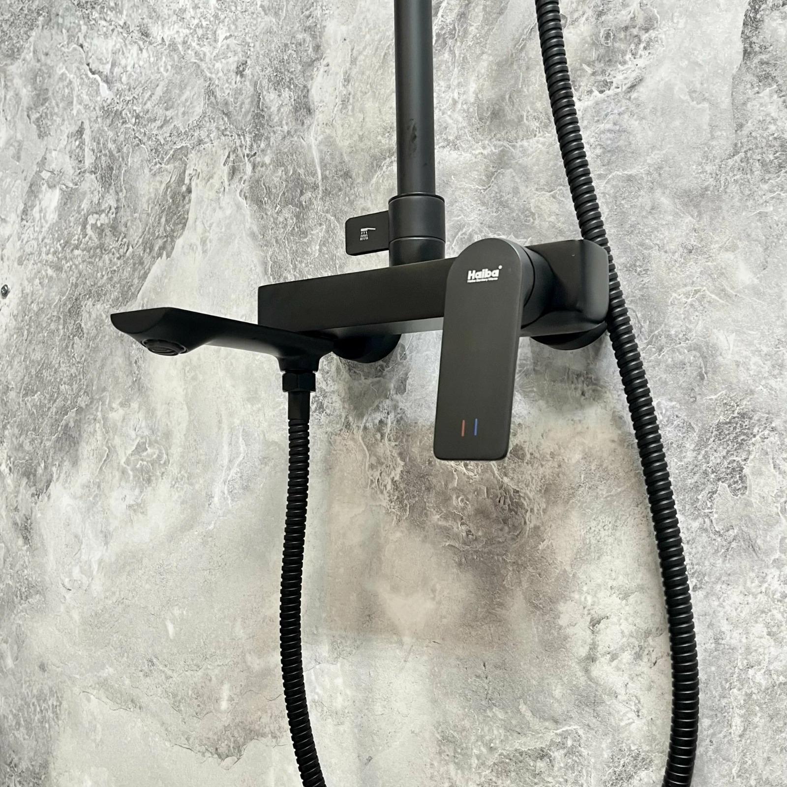 Стойка душевая со смесителем HAIBA HB24816-7 черный