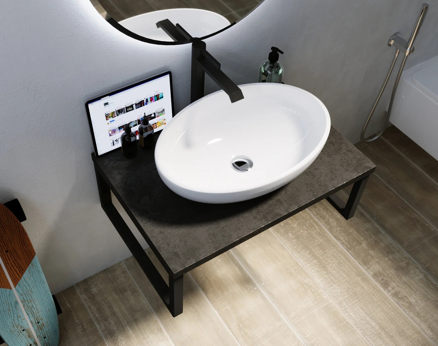 Столешница GRUNGE LOFT 100 Бетон темно-серый 1 Марка