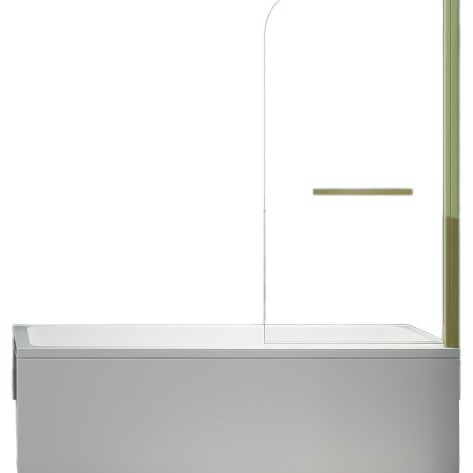 Шторка для ванны Minotti Classic с держателем 800 1400 gold