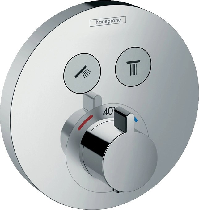 Термостат для душа, встраиваемый, на 2 потребителя, хром Hansgrohe ShowerSelect 15743000
